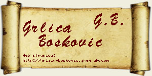 Grlica Bošković vizit kartica